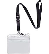 YOUOWO Lanyard with Badge Holder Black Neck Strap Detachable Buckle Lanyard with Horizontal id Na...