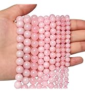 About 60pcs 6mm Natural Stone Beads Rose Quartz Beads Crystal Gemstone for Jewelry Making, DIY Br...