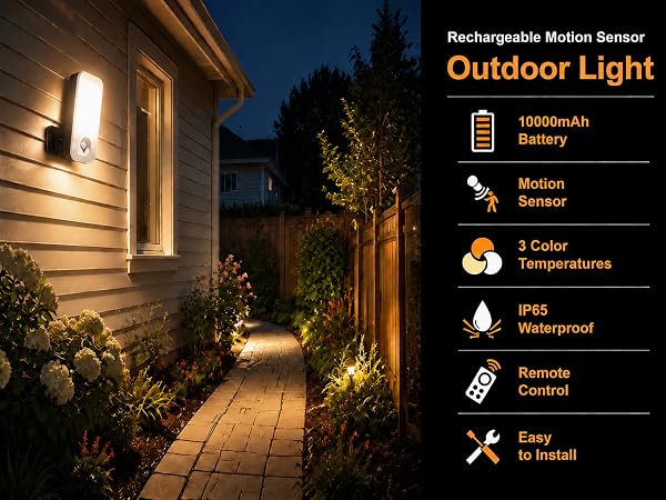 USB Rechargeable Motion Sensor Light with Remote