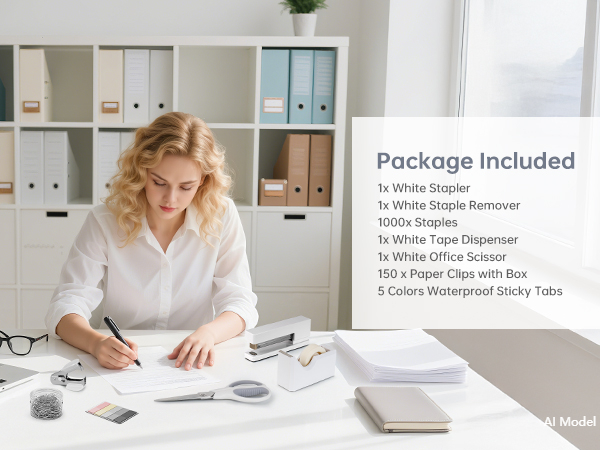 white office supplies