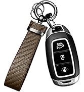 Turcee Carbon Fiber Car Keychain,Automotive Interior Accessories Keychains Leather Car Key Fob,Ca...