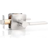 GOBEKOR 1 Pack Brushed Nickel Door Handle Interior Door Handle with Lock Passage Door Handles Nic...