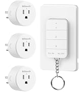 Remote Control Outlet, WILAWELS Wireless Light Switch with Magnetic Base, On Off Remote Outlet Sw...
