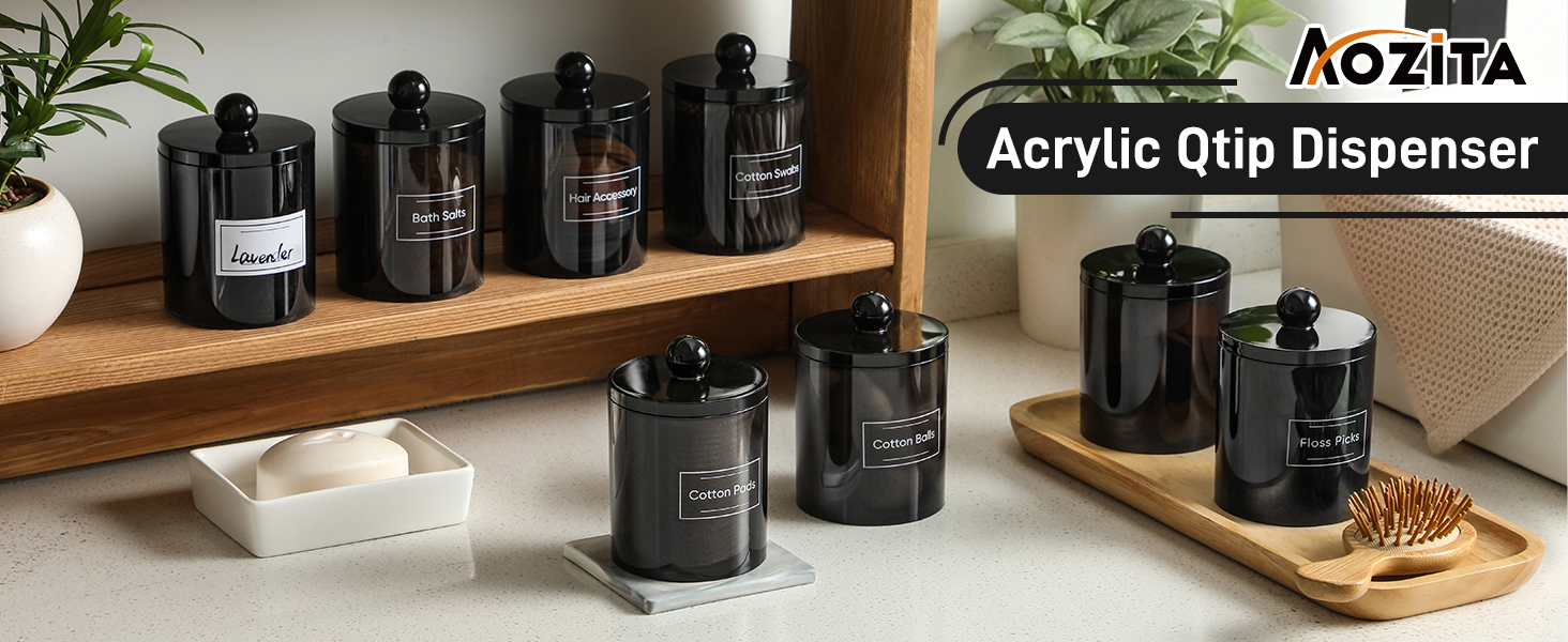 qtip holder dispenser bathroom canisters