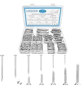 530PCS 304 Stainless Steel Wood Screws & Common Nails Assortment Kit – 11 Sizes Phillips Flat Hea...