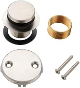 Tip Toe Bathtub Tub Drain Conversion Kit Assembly, Wellup Tub Drain Trim Kit with Two Hole Overfl...