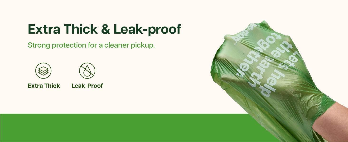 extra thick strong leak proof dog poop bags