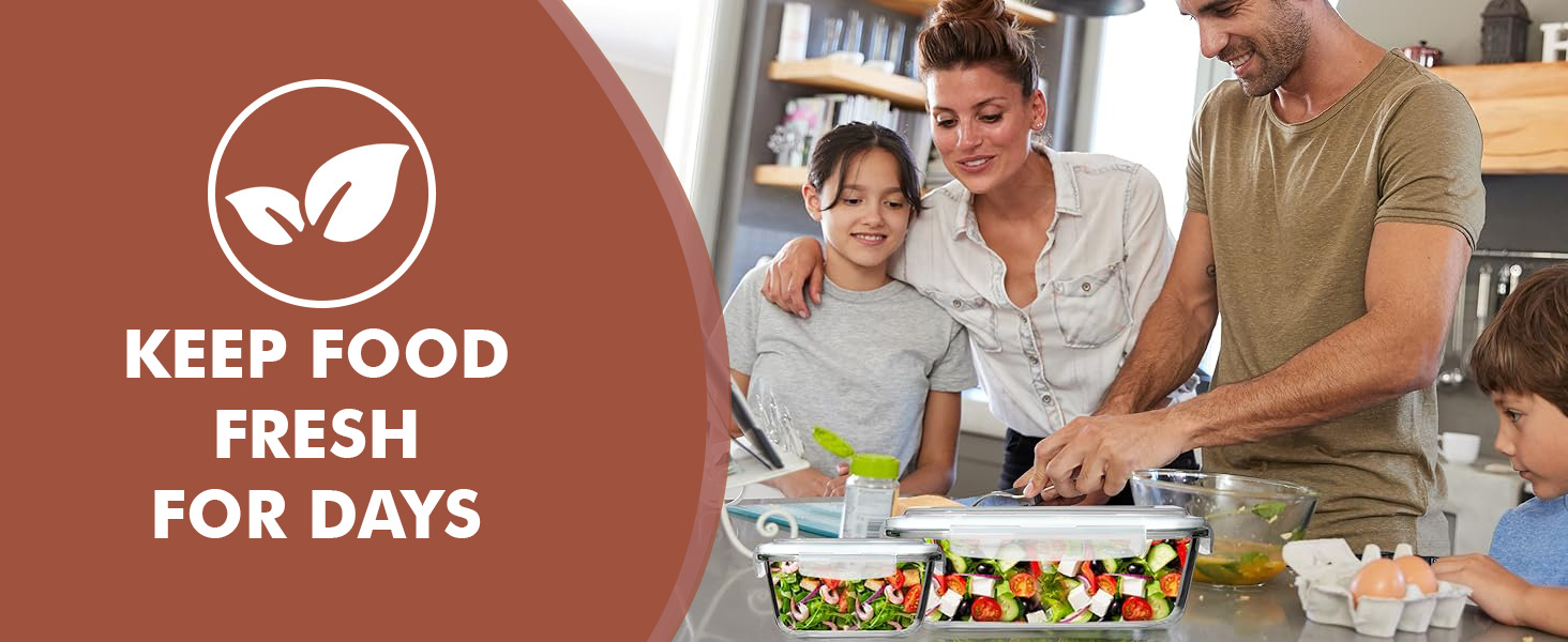 +Large Glass Food Storage Containers with Lids+; +Glass Meal Prep Containers with Lids Airtight+