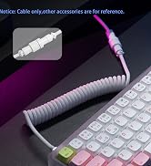 coiled keyboard cable white