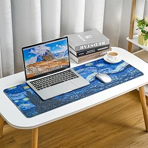 Van Gogh Starry Night Extended Large Gaming Mouse Pad,31.4"x11.8"Non-Slip Rubber Base Large Mousepad