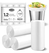 Small Trash Bags 1.2 Gallon, 108 Count Garbage Bags Bathroom Mini Trash Can Liners, fit 4.5-5 Lit...