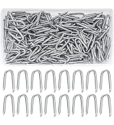 wugongshan 250 Pcs Steel Wire Fencing Staples, Wire Staples, Galvanized Steel Fence Staple Nails,...