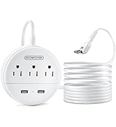 NTONPOWER 2 Prong Power Strip, 9.8ft Extension Cord with Polarized Plug, 3 Prong to 2 Prong Outle...