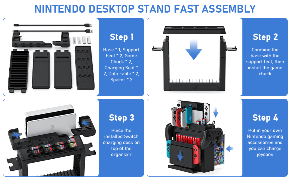 switch controller charging dock storage holder