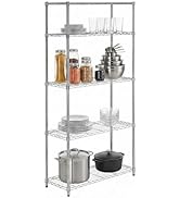 Honey-Can-Do 5-Tier Heavy Duty Adjustable Shelving Unit, 200-lb Per Shelf NSF Certified Metal Sto...