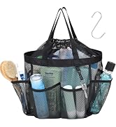F-color Mesh Shower Caddy Portable with Drawstring - Upgrade Deeper 7 Pockets Dorm Room Essential...