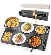 Warming Mat for Food, Fast Heating Electric Food Warmers with 9 Level Temperature and 6 Hours Tim...