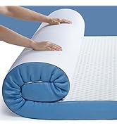 PERLECARE 3 Inch Firm Mattress Topper Queen Size, Cooling Gel-Infused & Bamboo Charcoal Memory Fo...