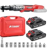 AOBEN 21V 1/2" Cordless Ratchet Wrench Kit-74 Ft-lbs Brushless Electric Power Ratchet with Variab...