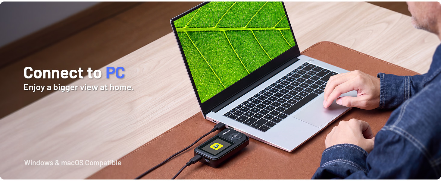 PC Connection for Larger Real-Time Viewing in Classroom and Home