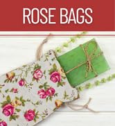 Rose Burlap Drawstring Bags Flower Linen Burlap Bags with Drawstring Small Pouches for Wedding
