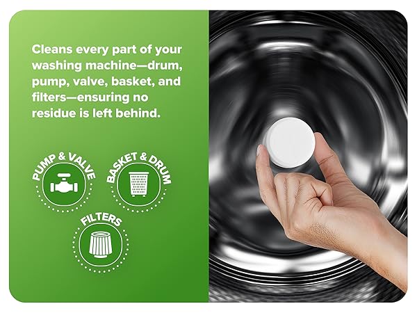 Renuvs washer machine cleaner cleans entire machine