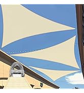 Patio Beige Sun Shade Sail 20' x 20' x 20' Equilateral Triangle Heavy Duty Strengthen Durable Out...