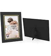 AUEAR, 25 Pack Black (with Gold Lining) 4x6 Cardboard Photo Frames with Holder, Paper Picture Fra...