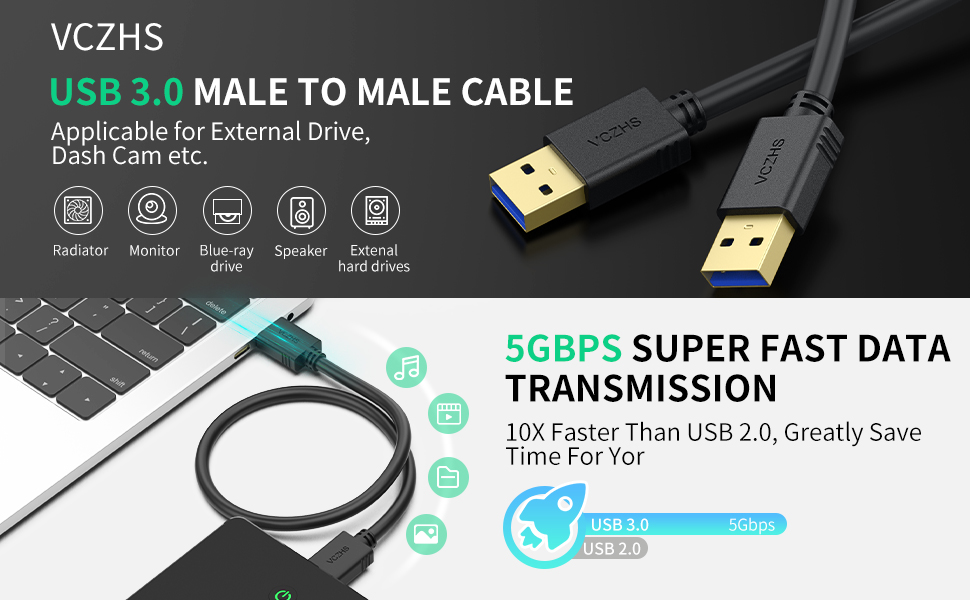 usb cable male to male