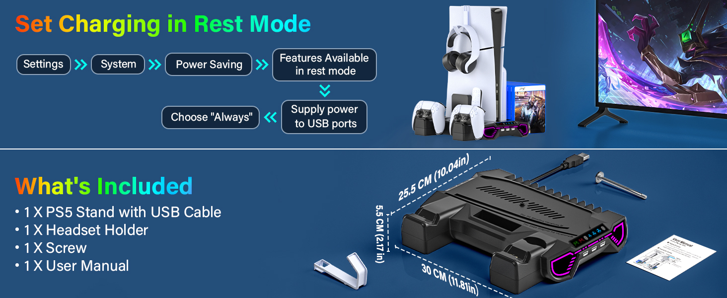 ps5 cooling station and controller charging station