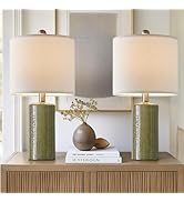 G-SAFAVA 20.25" Small Table Lamps Set of 2 Modern Ceramic Lamps for Living Room Farmhouse Bedside...