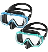 WSTOO Adults Swim Goggles with Nose Cover,HD 3-Window Wide Vision Lens Snorkel Diving Swimming Ma...