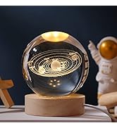 JANARARY 3D Galaxy Crystal Ball Night Light for Gifts with Colorful LED Light Base, Color Changin...