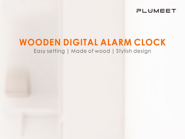 wooden digital alarm clock