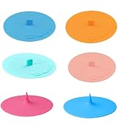 6 Pcs Silicone Cup Lids,Accfore Silicone Cup Covers Lids Anti-dust Airtight Seal for Mugs, Drink ...