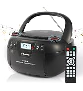 M-Amazup Boombox CD Player Portable Cassette Player with CD MP3 Bluetooth AUX TF/USB AM/FM Radio ...