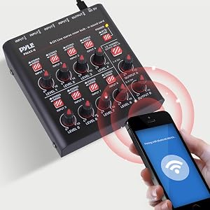 8-Channel Wireless BT Streaming Mini Line Mixer with USB Audio Interface