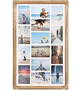 Wodhels 27x17 Inch Large Wood Collage Picture Frames for Wall,14 Opening 4x6 Multiple Picture Fra...