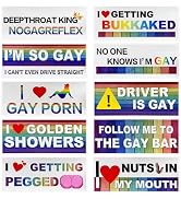 NYTKL 10PCS Bumper Decals Funny LGBT Stickers, Rainbow Bumper Prank Car Stickers LGBT Sticker Sig...