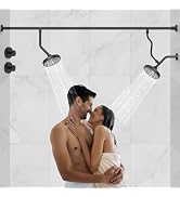 Dual & Tandem Shower Head for Couples by Bntuk - High Pressure Double Shower heads System with 5 ...