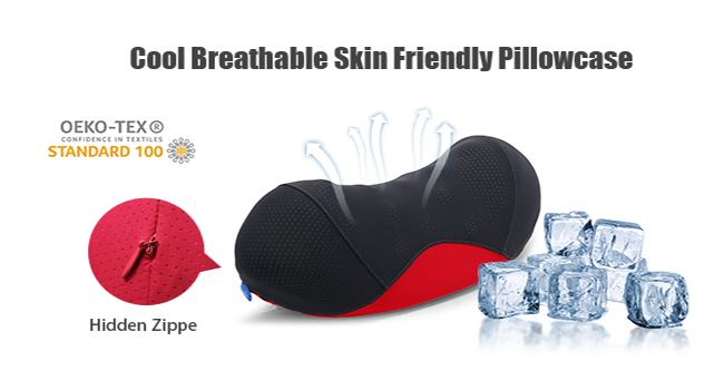 Cervical Neck Roll Pillow – Massage Nub Top + Firm Memory Foam Base