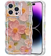EYZUTAK Case for iPhone 16 Pro Max, Colorful Retro Oil Painting Printed Flower Laser Glossy Patte...