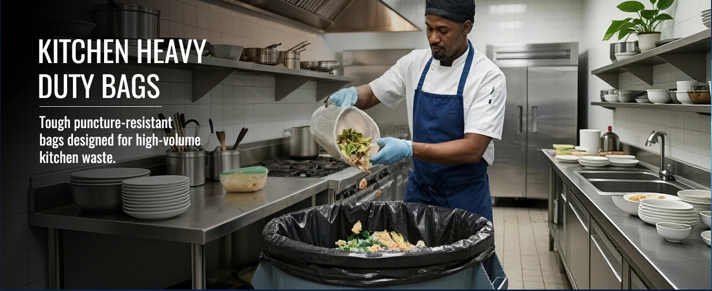 20-30 Gallon Trash Bags Black - 1.28 Mil Large Garbage Bags Heavy Duty Trash Can Liners Unscented