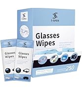 250 Count Lens Wipes for Eyeglasses, Pre-Moistened Individual Wrapped Glasses Wipes Lens Cleaner,...