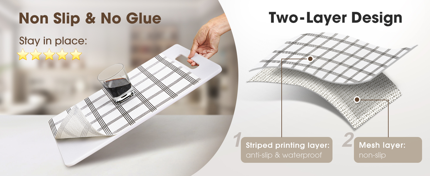 Drawer and Shelf Liner, Non-Slip Kitchen Cabinet Liners double-sided anti-slip