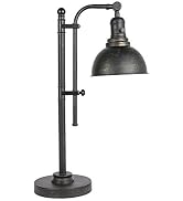VONLUCE Rustic Desk Lamp Black Adjustable, Industrial Style Metal Task Lamp 25"-29", Vintage Work...