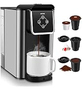 3-in-1 Single Serve Coffee Maker, Pod, Ground Coffee & Tea Brewer, Fast Brew Compact Coffee Machi...
