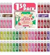 130 Pack Natural Lip Balm Bulk with Vitamin E and Coconut Oil Valentine's Day best choice - Moist...