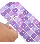 English Keyboard Stickers with Tweezer, 2PCS Universal Keyboard Sticker Purple Background with Wh...
