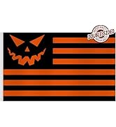 Arosche Halloween Flag 3x5 Ft Double Sided Printed Orange Black Stripes Jack O' Lantern Pumpkin N...